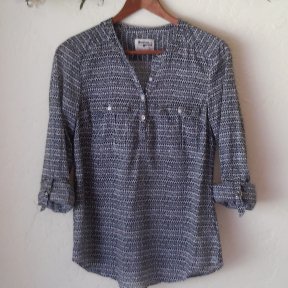 Anthropologie Holding Horses Tulip Print Blouse.